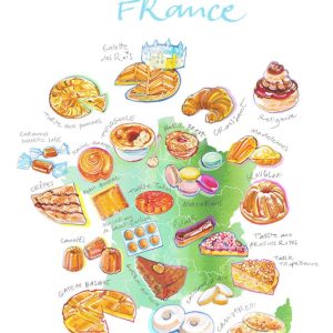 Map of Sweets and Pastries of France