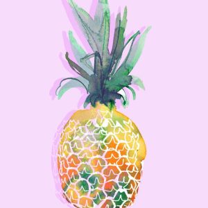 Pineapple on pink background