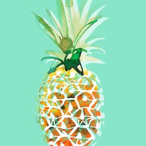 Pineapple on green background