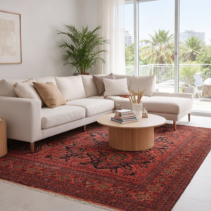 Vintage Central Asian rug - Red